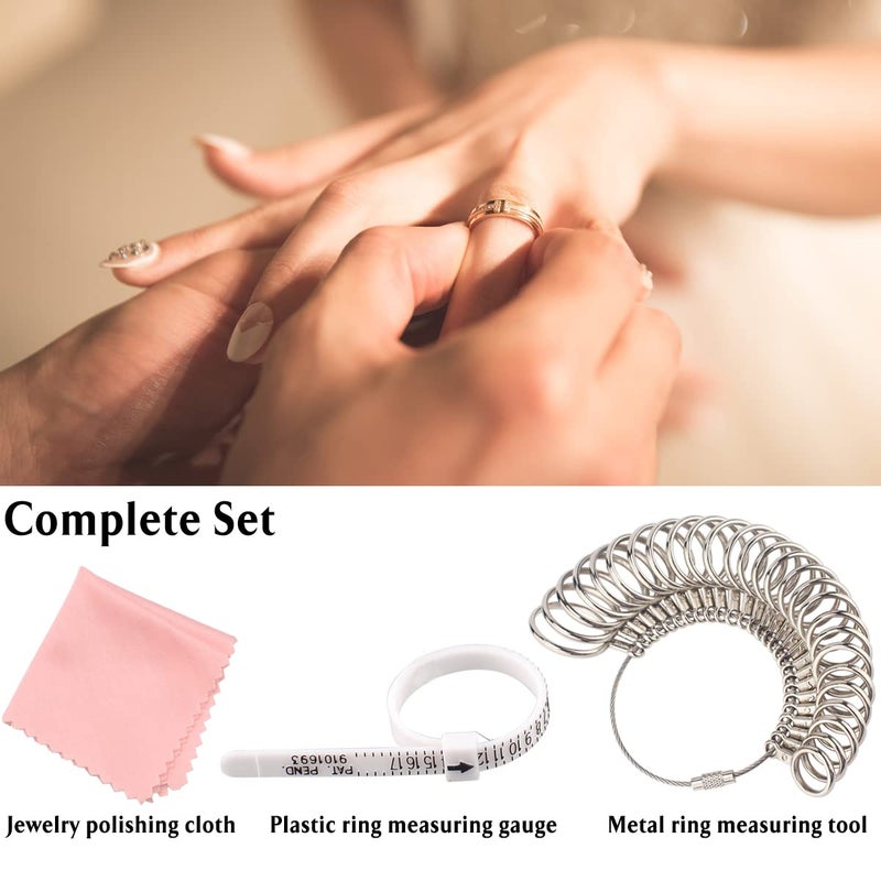 CDBOVID Professional Men's and Women's Ring Sizing Toolkit - Plastic/Metal Tool for Measuring Finger Size at Home with Sizing Chart, Adjustable Looseness (Ideal Gift, Easy Instructions) - Image 2
